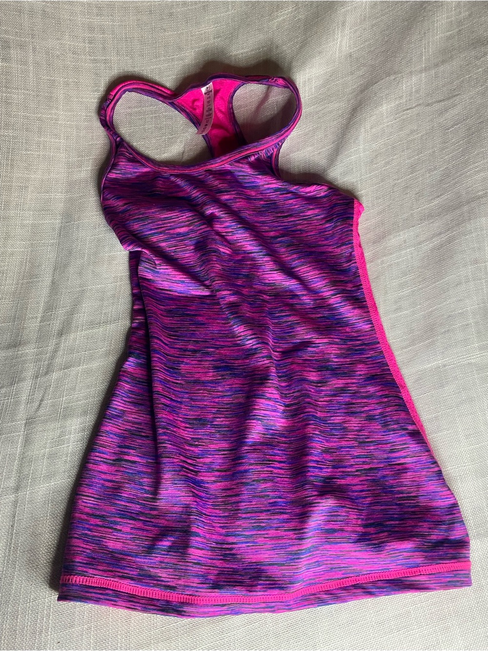 90 Degree By Reflex Pink & Purple Heathered Girls' Active One-Piece Tank
